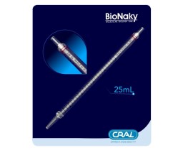 Pipeta Sorológica Descartável 25 Ml Estéril Individual Peel Pack Graduada 2/10 - 50 Unid - Bionaky